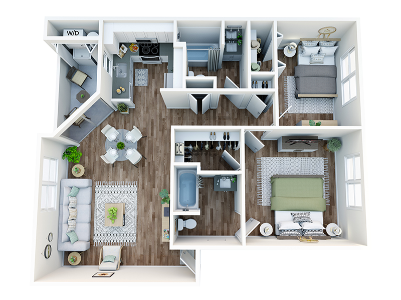 2X2 floorplan at Astero Mesa West